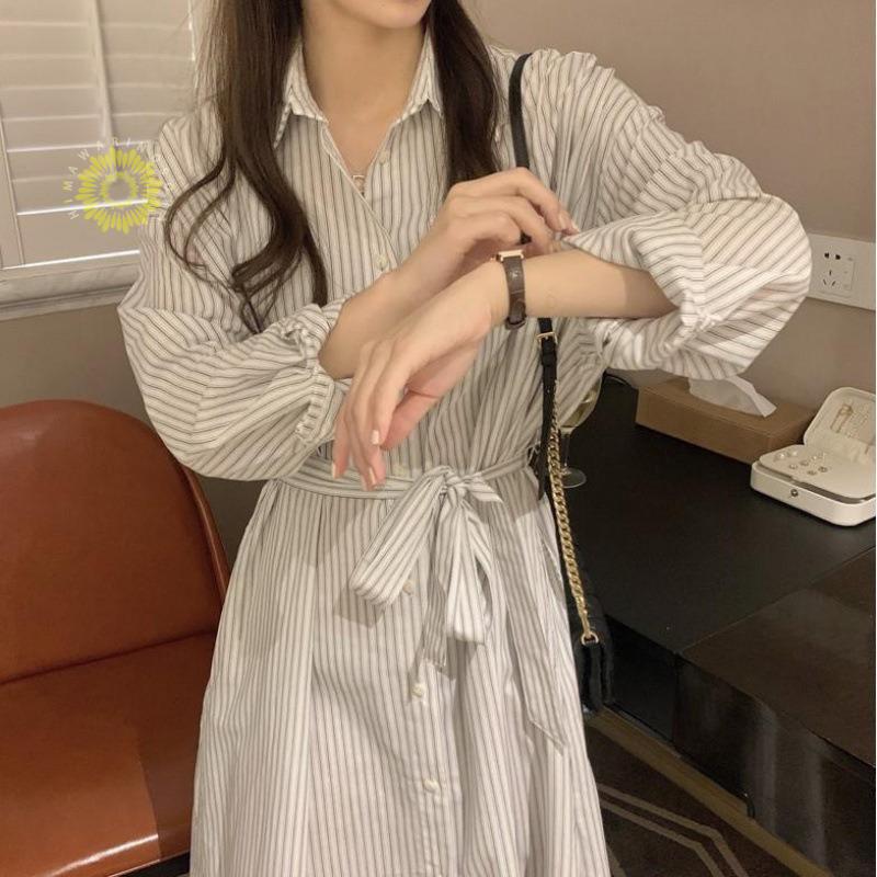 ワンピース レディース 長袖 ロングワンピース シャツワンピース マキシワンピース 春秋 Aライン ゆったり 上品 着痩せ 二次会 きれいめ 