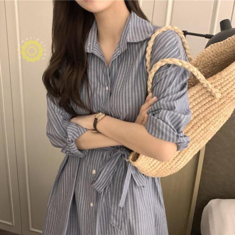 ワンピース レディース 長袖 ロングワンピース シャツワンピース マキシワンピース 春秋 Aライン ゆったり 上品 着痩せ 二次会 きれいめ 