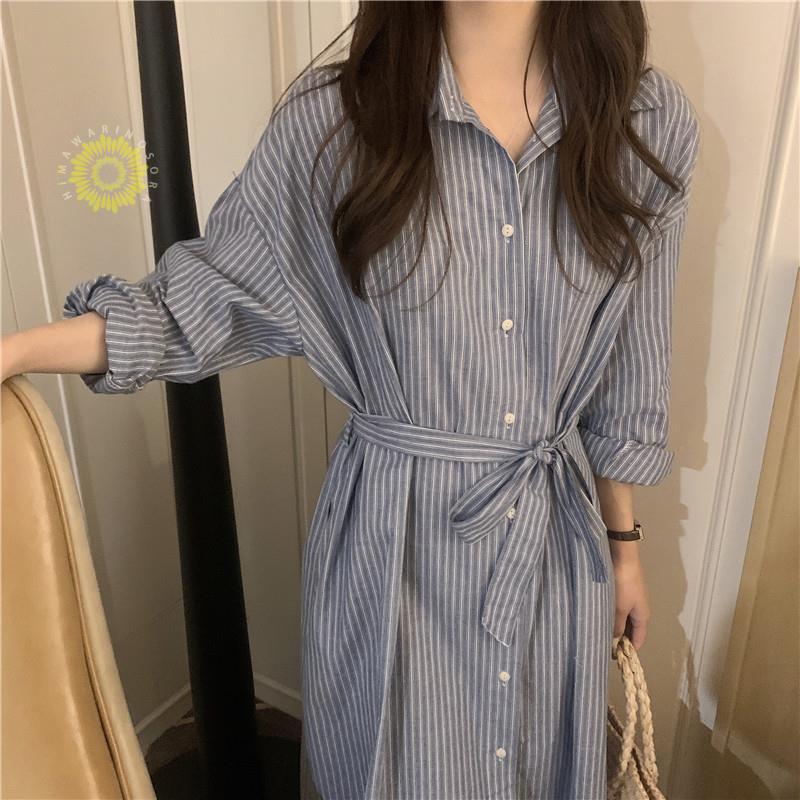 ワンピース レディース 長袖 ロングワンピース シャツワンピース マキシワンピース 春秋 Aライン ゆったり 上品 着痩せ 二次会 きれいめ 