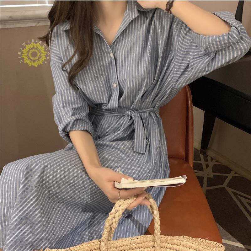 ワンピース レディース 長袖 ロングワンピース シャツワンピース マキシワンピース 春秋 Aライン ゆったり 上品 着痩せ 二次会 きれいめ 