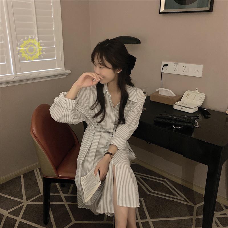 ワンピース レディース 長袖 ロングワンピース シャツワンピース マキシワンピース 春秋 Aライン ゆったり 上品 着痩せ 二次会 きれいめ 