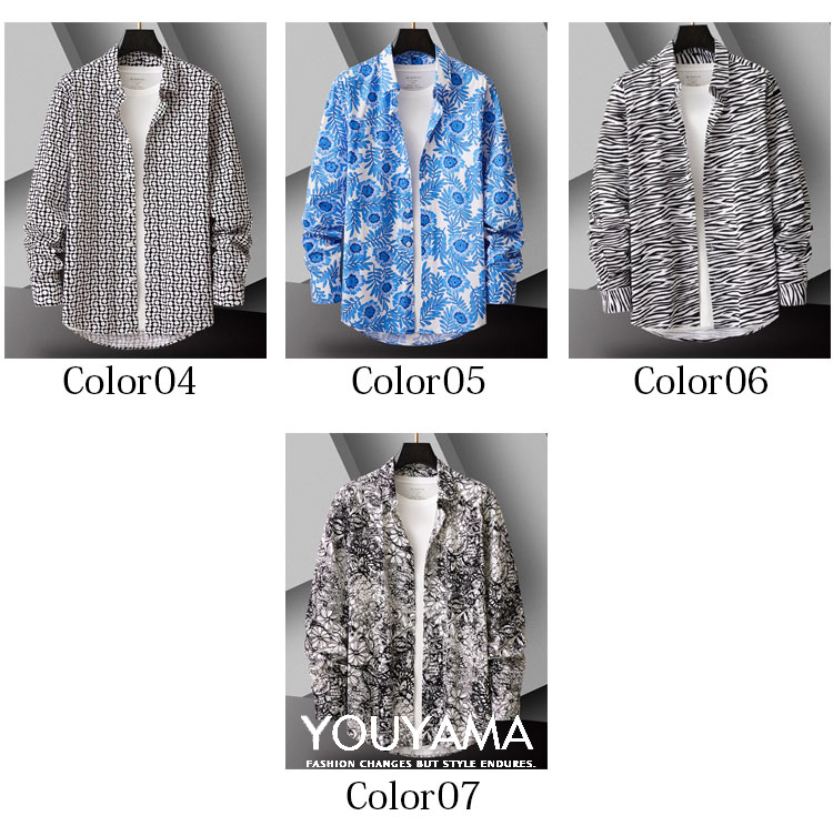 長袖シャツ メンズ 花柄シャツ 夏 カジュアルシャツ シャツ 新作 カジュアル メンズ スリム 紳士用 送料無料 トップス 
