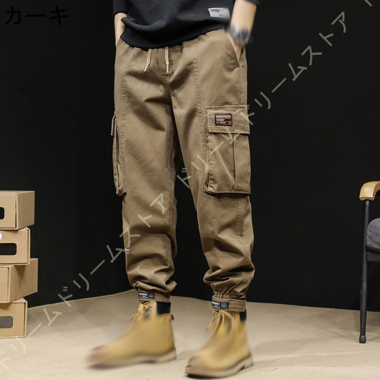 カーゴパンツメンズ メンズカーゴパンツ アウトドア パンツ 大きいサイズ カーゴパンツ  作業ボ 調整紐 お洒落 春夏秋冬 綿 作業ズボン 