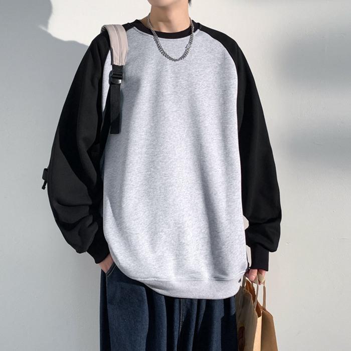 トレーナー 長袖 メンズ ゆったり スウェットシャツ プルオーバー 切り替え クルーネック スポーツ カジュアル 秋服 春服 お洒落 トップス ルームウェア 