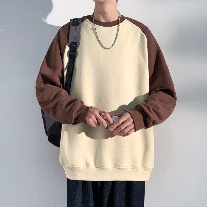 トレーナー 長袖 メンズ ゆったり スウェットシャツ プルオーバー 切り替え クルーネック スポーツ カジュアル 秋服 春服 お洒落 トップス ルームウェア 