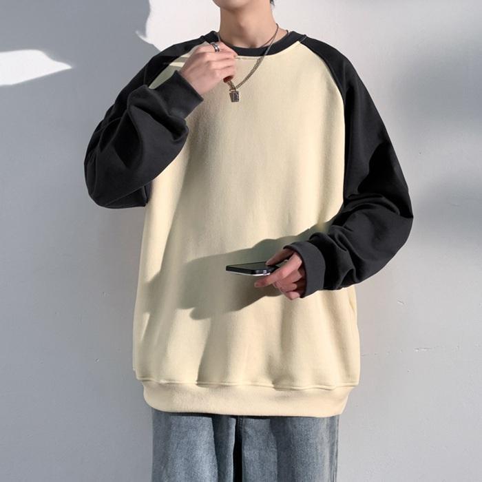トレーナー 長袖 メンズ ゆったり スウェットシャツ プルオーバー 切り替え クルーネック スポーツ カジュアル 秋服 春服 お洒落 トップス ルームウェア 