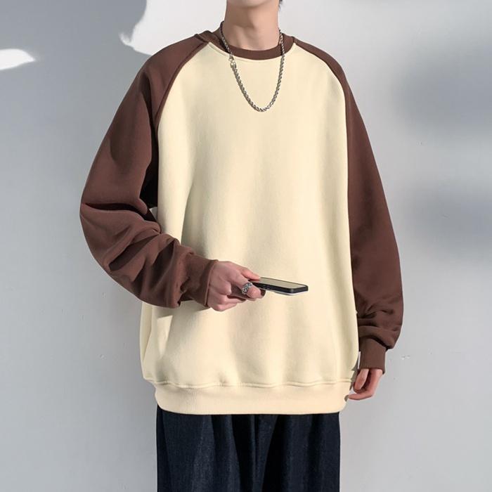 トレーナー 長袖 メンズ ゆったり スウェットシャツ プルオーバー 切り替え クルーネック スポーツ カジュアル 秋服 春服 お洒落 トップス ルームウェア 