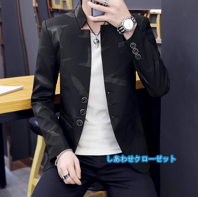 テーラードジャケット メンズ おしゃれ ブレザージャケット カジュアルスーツ立ち襟 ビジネススーツ フォマールスーツ 通勤 紳士用 春秋冬 アウター 