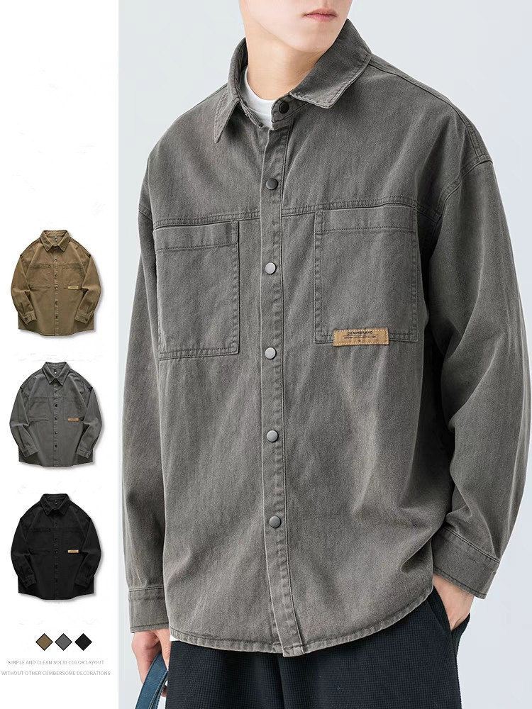 送料無料 シャツ メンズ カーゴシャツ ミリタリーシャツ 長袖シャツ 通学 カジュアルシャツ 40代 通勤 50代 20代 開襟シャツ 30代 紳士用 お兄系 大きいサイズ 
