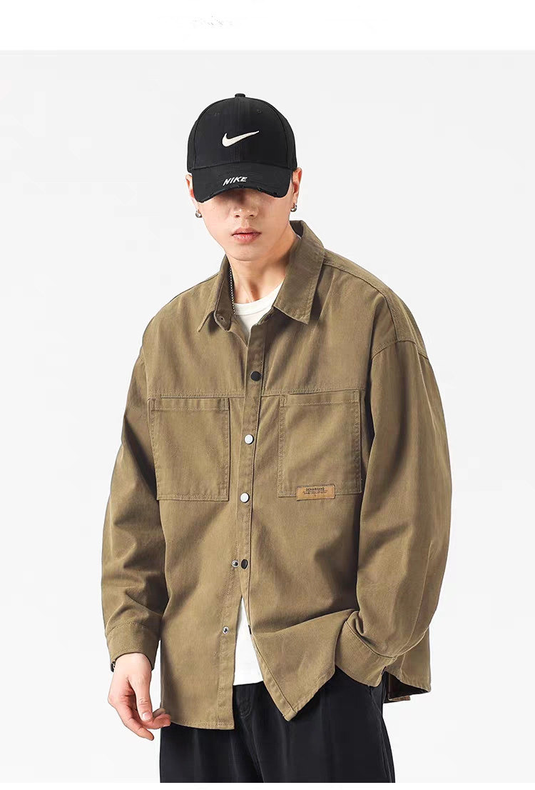 送料無料 シャツ メンズ カーゴシャツ ミリタリーシャツ 長袖シャツ 通学 カジュアルシャツ 40代 通勤 50代 20代 開襟シャツ 30代 紳士用 お兄系 大きいサイズ 