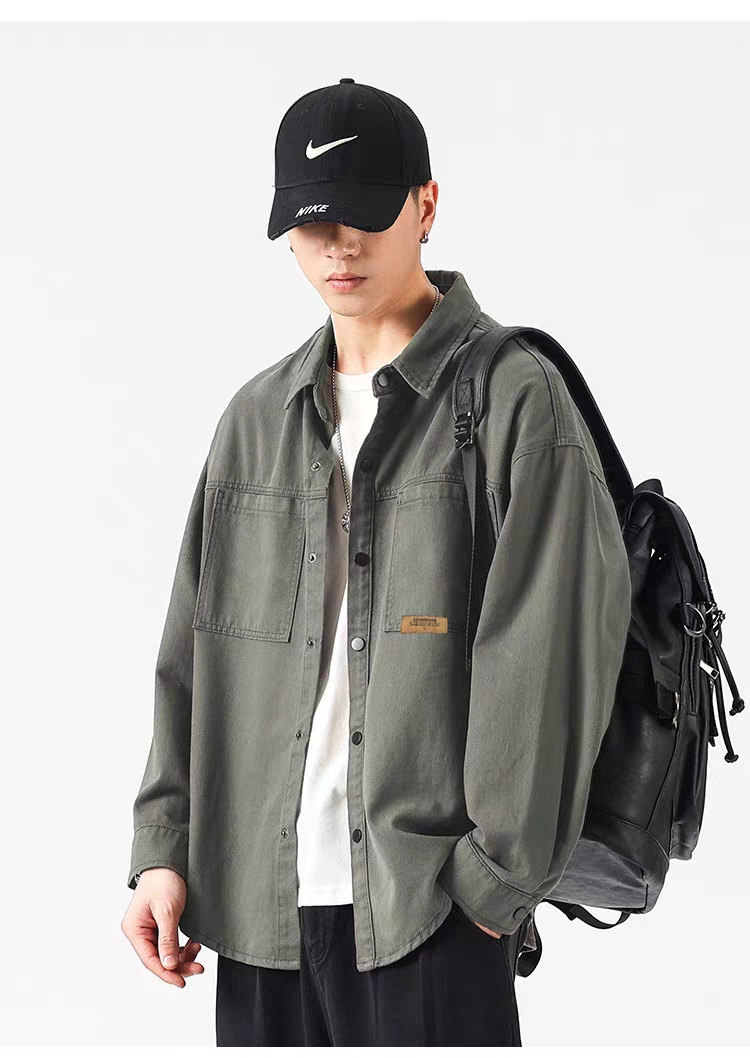 送料無料 シャツ メンズ カーゴシャツ ミリタリーシャツ 長袖シャツ 通学 カジュアルシャツ 40代 通勤 50代 20代 開襟シャツ 30代 紳士用 お兄系 大きいサイズ 