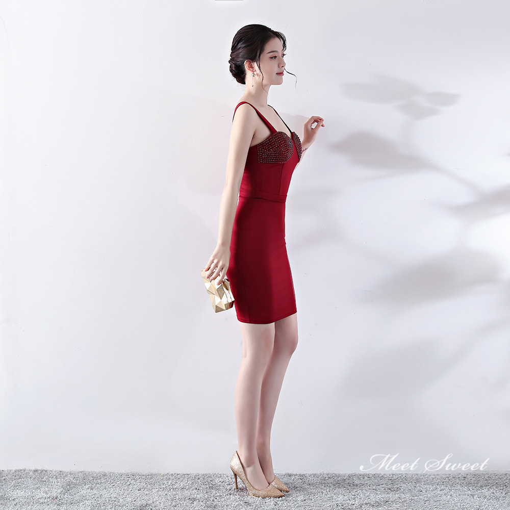 カラードレス ミニドレス 袖なし パーティードレス 結婚式 二次会 サテン 演出 ファスナー 演奏会 ワンピース 発表会 フォーマルドレス ミディアムドレス 