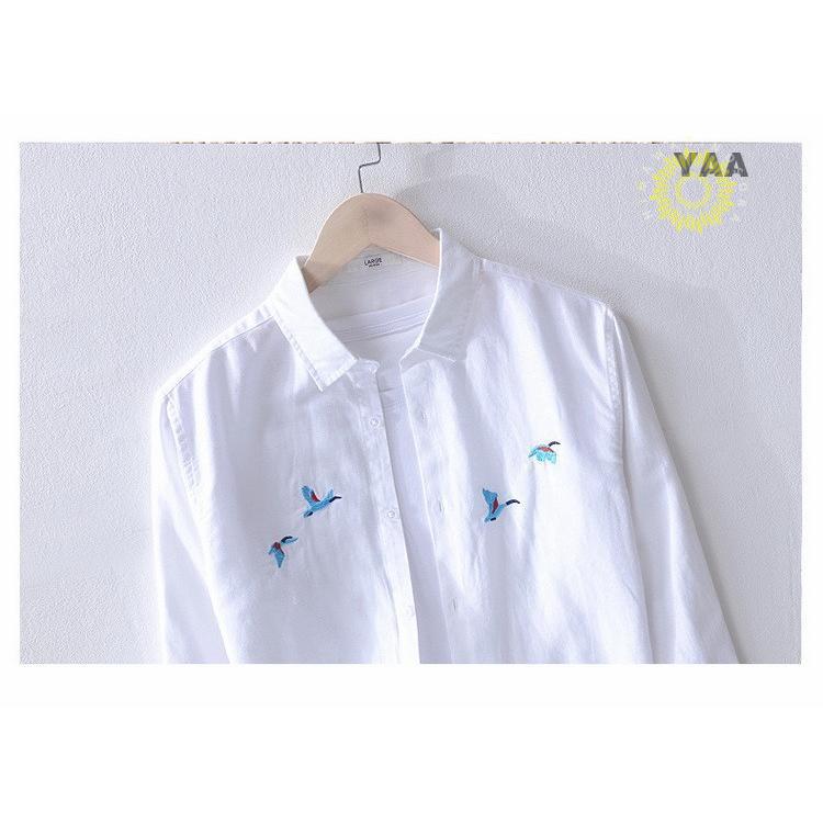 カジュアルシャツ メンズ シャツ 綿麻 リネンコットン 刺繍 メンズファッション 通勤 長袖 トップス リネンシャツ ビジネスカ SHIRT 