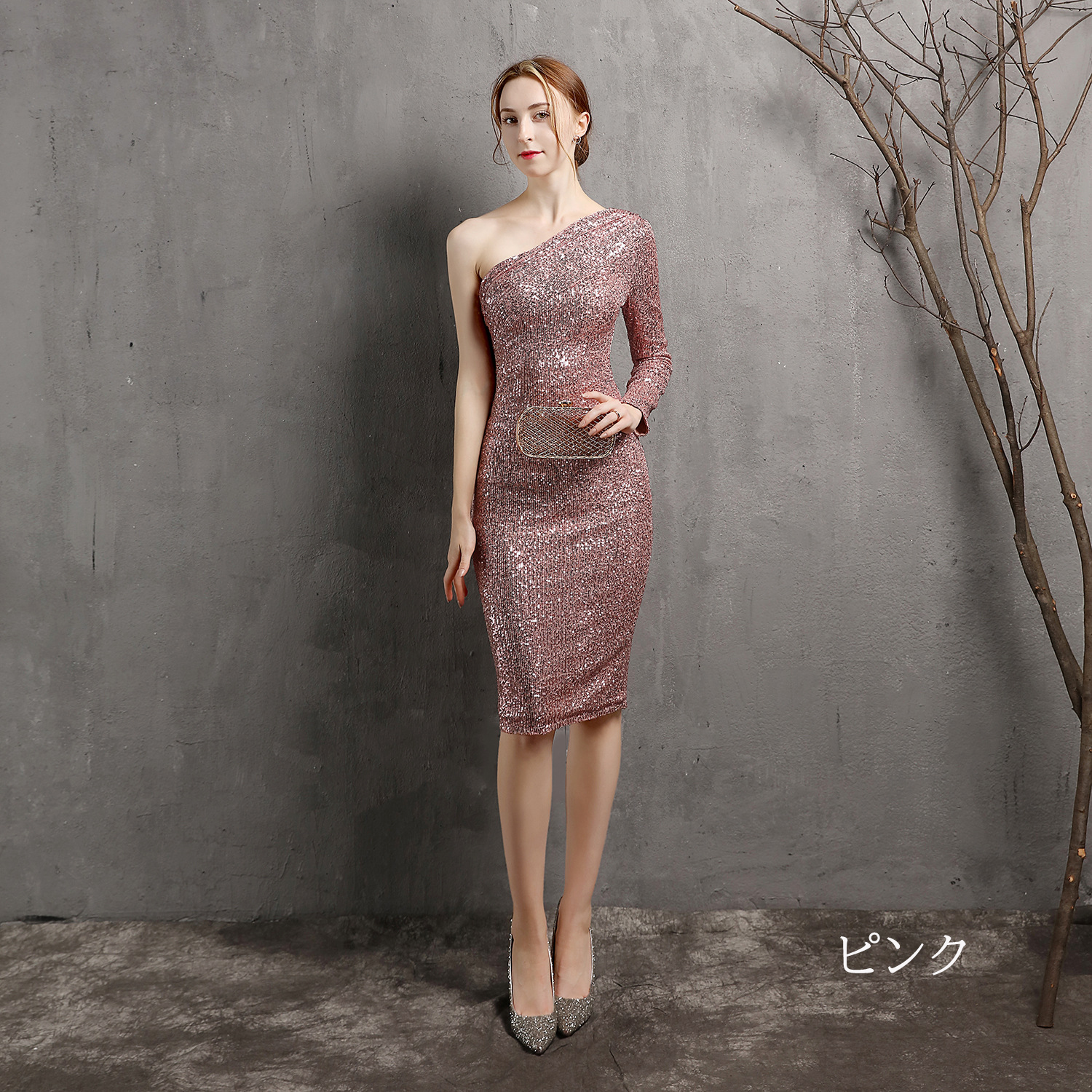 カラードレス ミニドレス パーティードレス 結婚式 二次会 発表会 演出 スパンファスナー 演奏会 ワンピース フォーマルドレス ミディアムドレス 