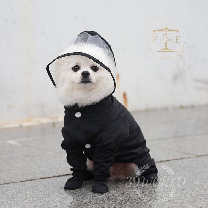 犬用レインコート ペットレインコート 防水 リード穴あり 着脱簡単 通気 クリアつば 汚れ防止 レイングッズ 軽量 中大型猫犬 