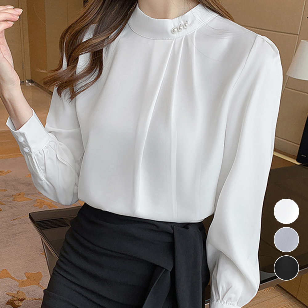 ブラウスフォーマル レディース 長袖上品 。可  