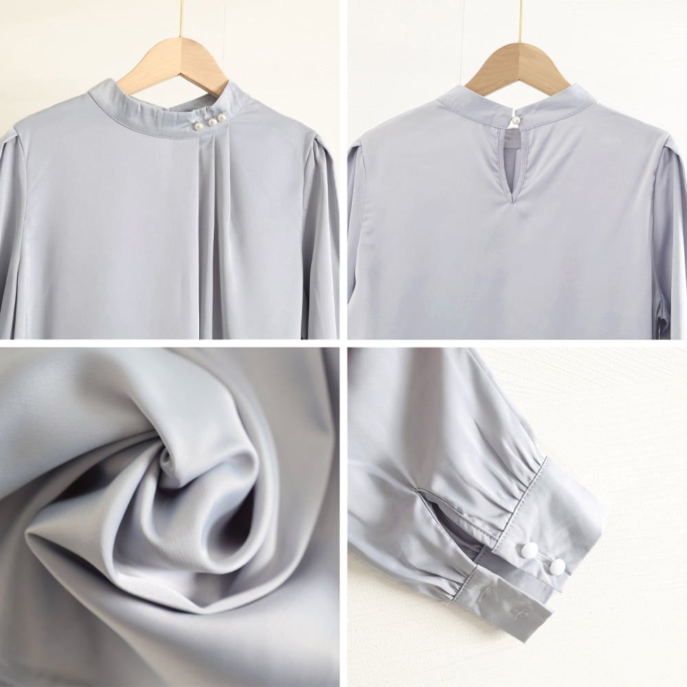 ブラウスフォーマル レディース 長袖上品 。可  