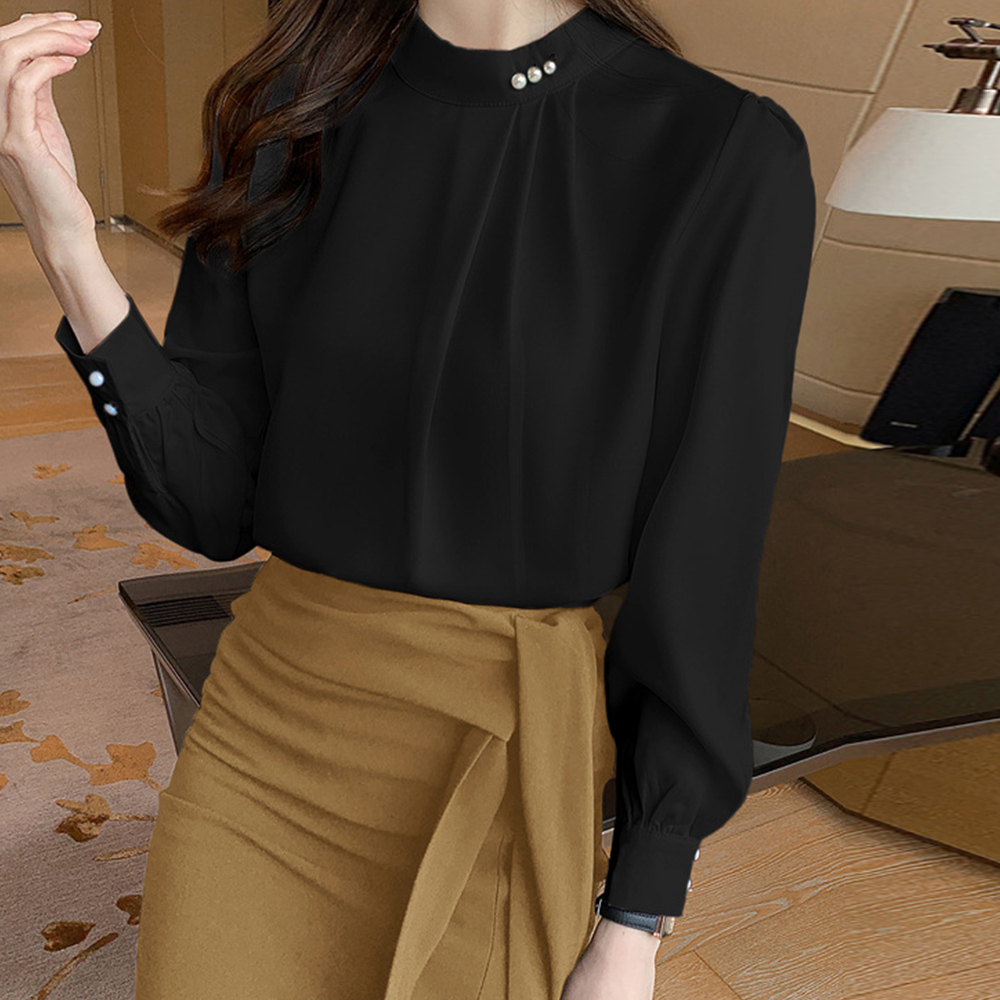 ブラウスフォーマル レディース 長袖上品 。可  