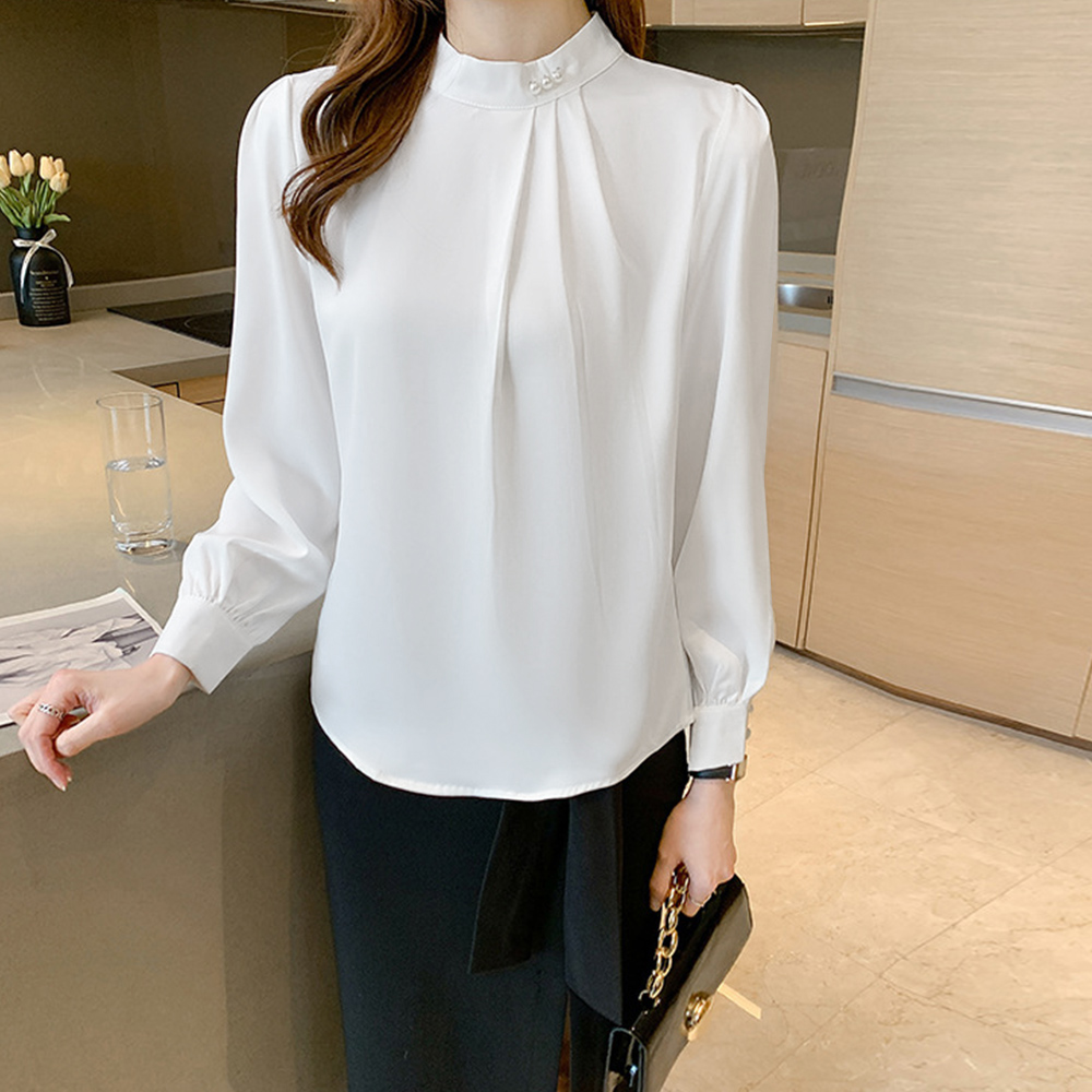 ブラウスフォーマル レディース 長袖上品 。可  