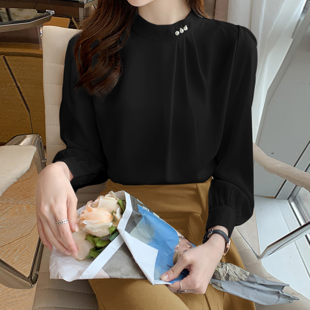 ブラウスフォーマル レディース 長袖上品 。可  