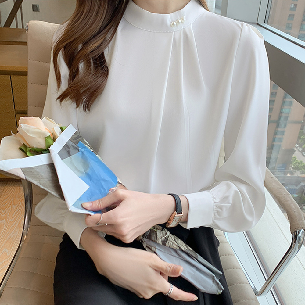 ブラウスフォーマル レディース 長袖上品 。可  