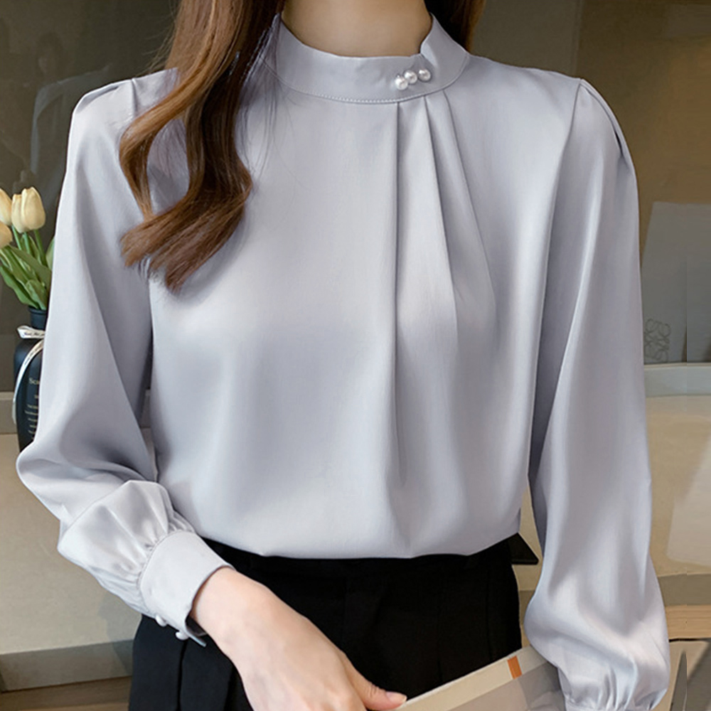 ブラウスフォーマル レディース 長袖上品 。可  