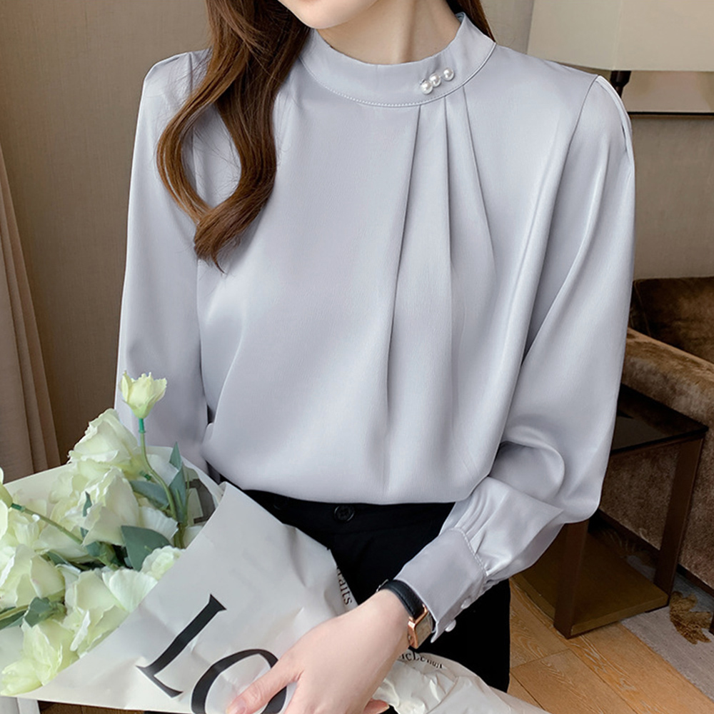 ブラウスフォーマル レディース 長袖上品 。可  