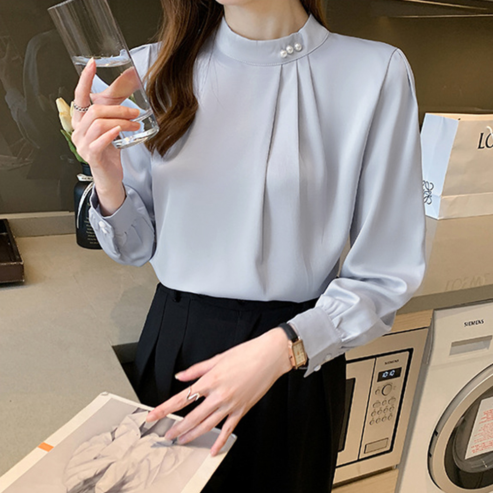 ブラウスフォーマル レディース 長袖上品 。可  