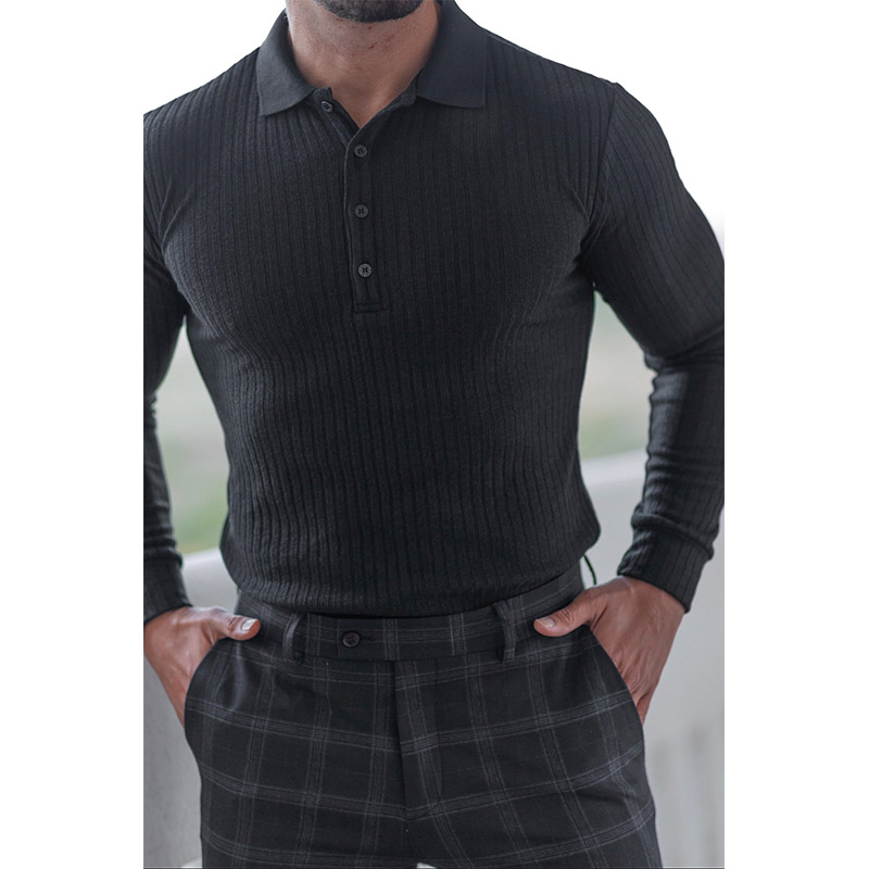 ポロシャツ メンズ ヘンリーネック 長袖 ロング トップス カジュアル ボタン メンズファッション おしゃれ 通勤 ゴルフ 春秋 シンプル カットソー ビジネス 