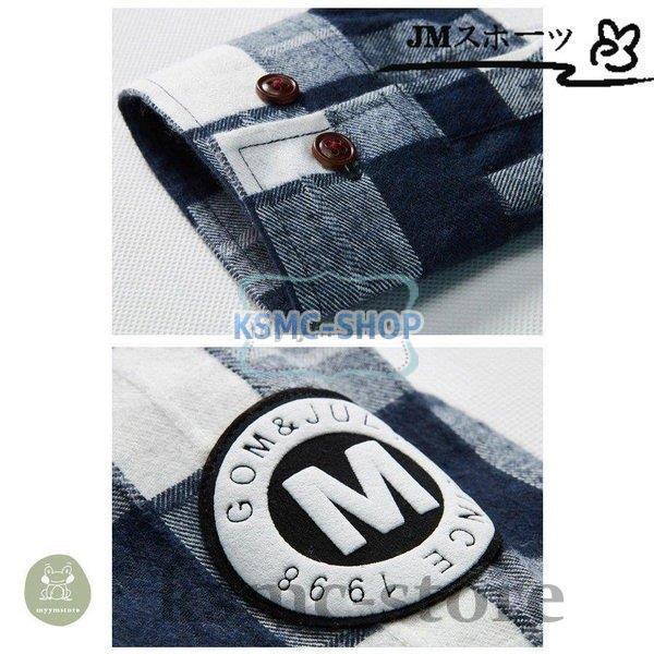 ボタンダウンシャツ メンズ 長袖 チェック柄 サイズ配色 カジュアル スリム 新作 