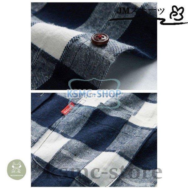 ボタンダウンシャツ メンズ 長袖 チェック柄 サイズ配色 カジュアル スリム 新作 