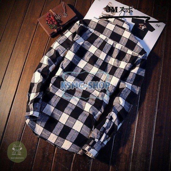 ボタンダウンシャツ メンズ 長袖 チェック柄 サイズ配色 カジュアル スリム 新作 