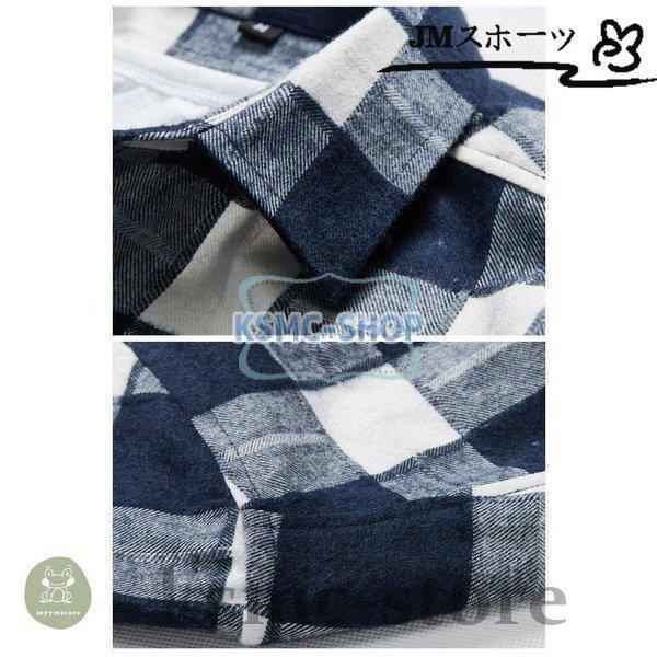 ボタンダウンシャツ メンズ 長袖 チェック柄 サイズ配色 カジュアル スリム 新作 