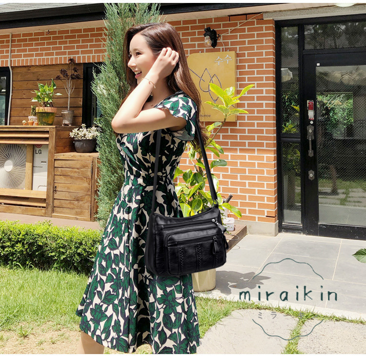 ショルダーバッグ レディース 斜めがけ 肩掛け ファスナー 合皮 軽量 コンパクト 40代 20代 ギフト 持ち手 革 学生 30代 PU レザーバッグ ハンドバッグ 防水 