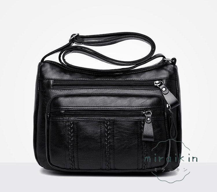 ショルダーバッグ レディース 斜めがけ 肩掛け ファスナー 合皮 軽量 コンパクト 40代 20代 ギフト 持ち手 革 学生 30代 PU レザーバッグ ハンドバッグ 防水 