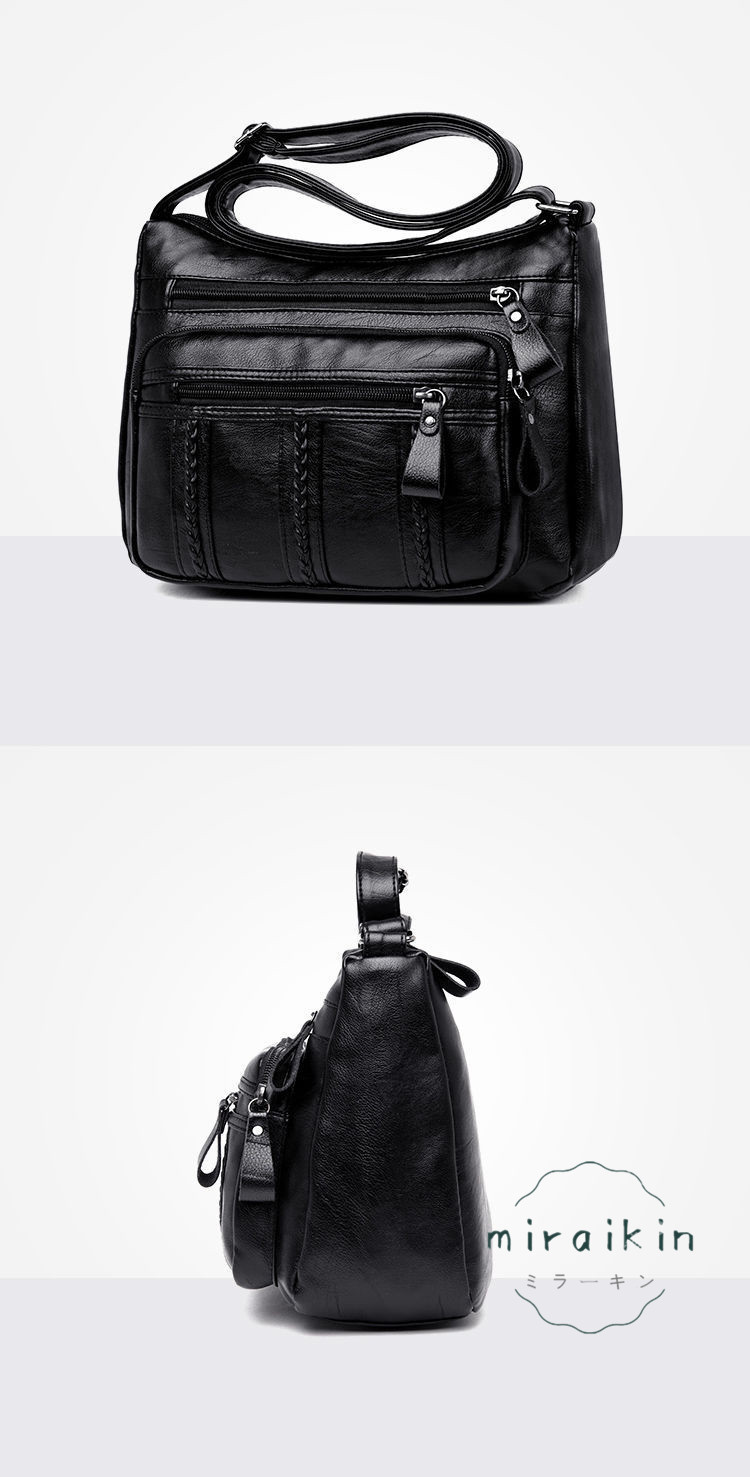 ショルダーバッグ レディース 斜めがけ 肩掛け ファスナー 合皮 軽量 コンパクト 40代 20代 ギフト 持ち手 革 学生 30代 PU レザーバッグ ハンドバッグ 防水 