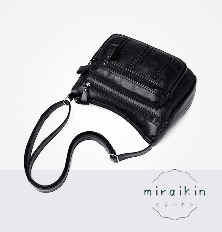 ショルダーバッグ レディース 斜めがけ 肩掛け ファスナー 合皮 軽量 コンパクト 40代 20代 ギフト 持ち手 革 学生 30代 PU レザーバッグ ハンドバッグ 防水 