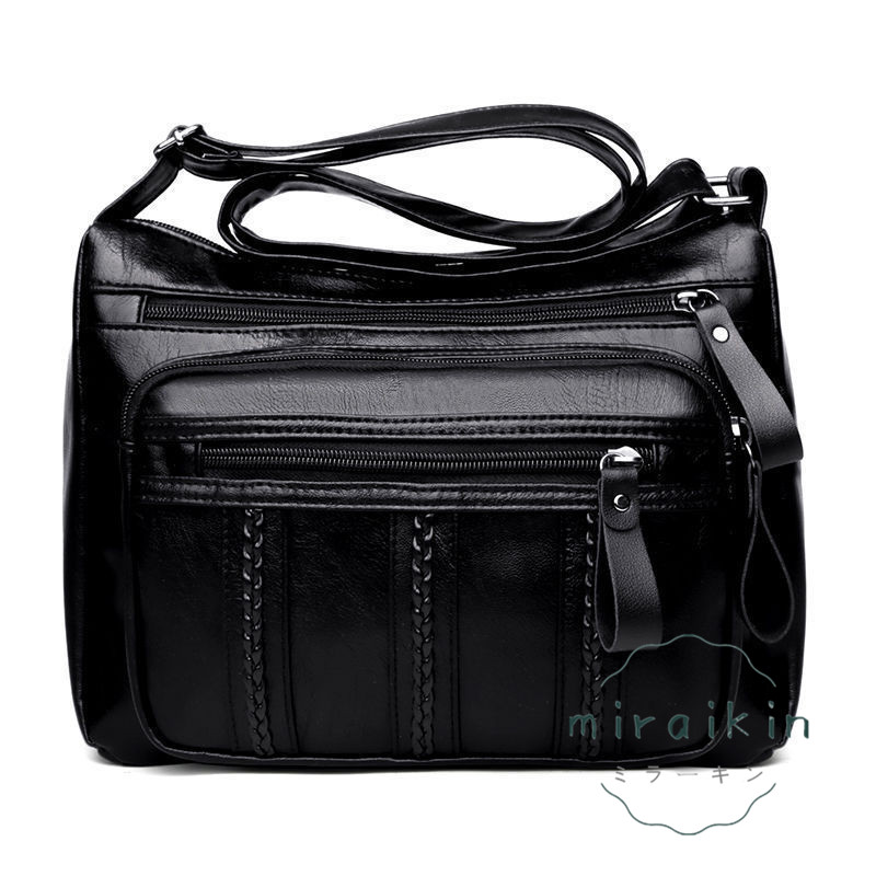 ショルダーバッグ レディース 斜めがけ 肩掛け ファスナー 合皮 軽量 コンパクト 40代 20代 ギフト 持ち手 革 学生 30代 PU レザーバッグ ハンドバッグ 防水 