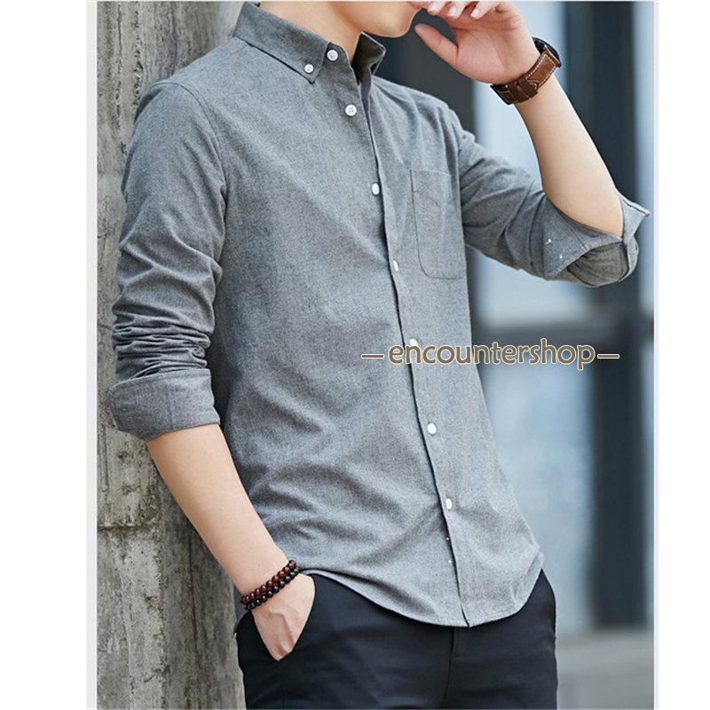 シャツ メンズ 長袖シャツ カジュアル トップス 着痩せ ボタンシャツ 秋 スリム 開襟シャツ ビジネス 春 大きいサイズ 秋服 紳士 おしゃれ 新作 