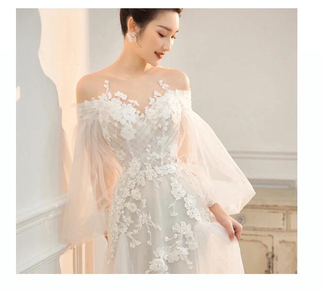 ウェディングドレス 花嫁 ドレス 編み上げタイプ 背開き 姫系ドレス プリンセスライン 結婚式ドレス 旅行撮影ドレス 。挙式 。ウエディング 