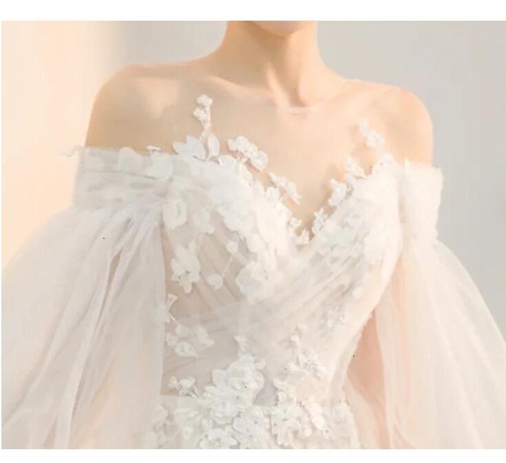 ウェディングドレス 花嫁 ドレス 編み上げタイプ 背開き 姫系ドレス プリンセスライン 結婚式ドレス 旅行撮影ドレス 。挙式 。ウエディング 