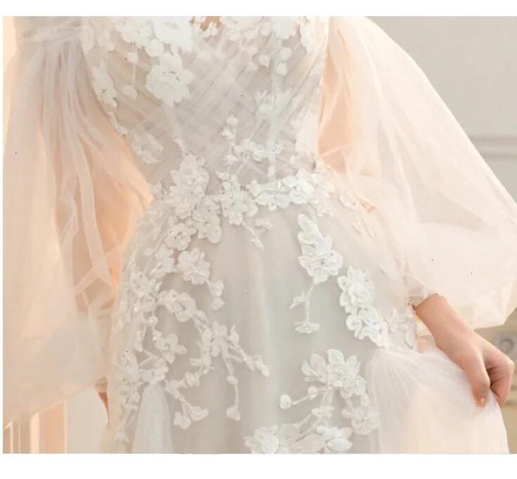 ウェディングドレス 花嫁 ドレス 編み上げタイプ 背開き 姫系ドレス プリンセスライン 結婚式ドレス 旅行撮影ドレス 。挙式 。ウエディング 