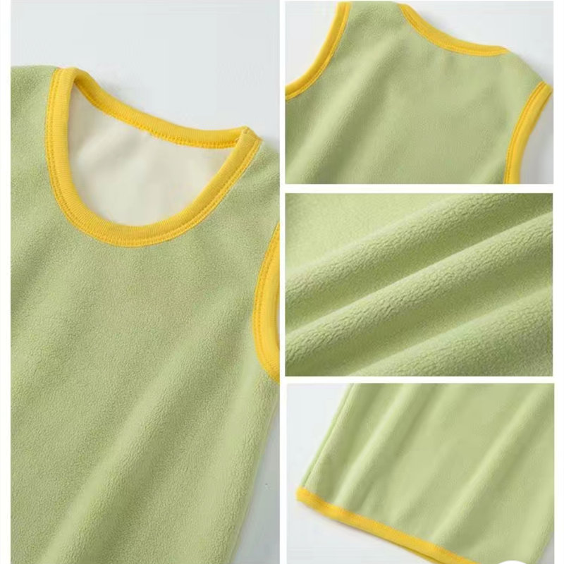 お取り寄せ商品 キッズ ベスト 70-150CM 7COLORS 男の子 かわいい カジュアル 裏起毛 軽量 保温 防寒 触り こども服 無地 子供服 女の子 両面起毛 クールネック 