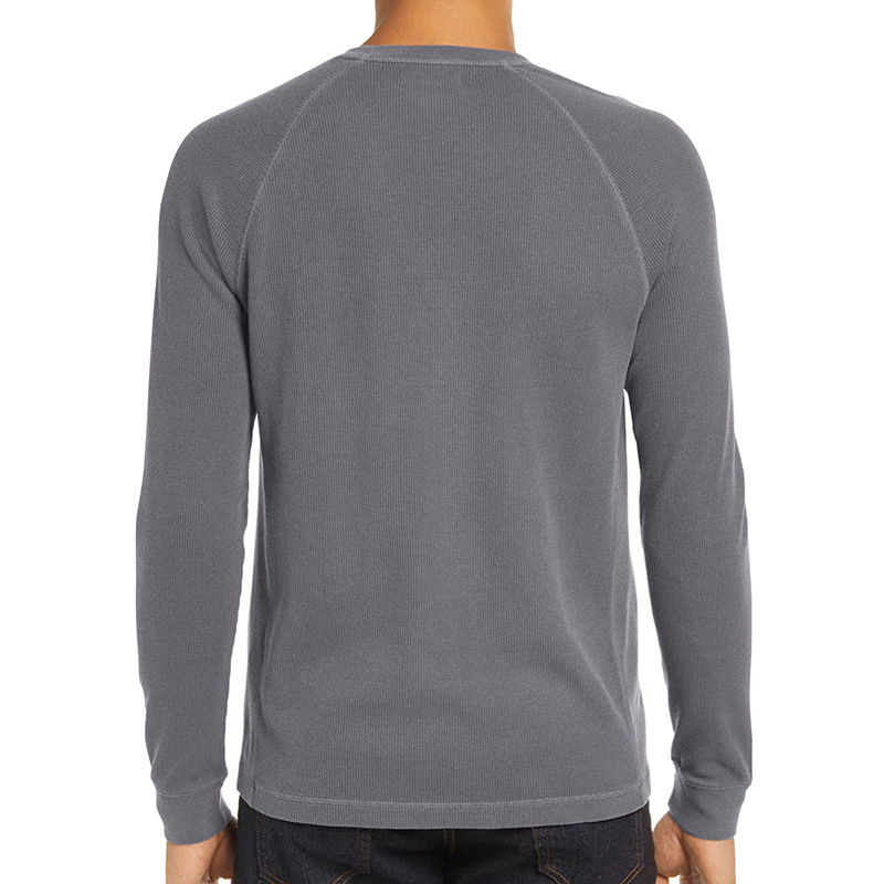 ヘンリーネックTシャツ 長袖 メンズ ロンT Tシャツ カットソー 通気 欧米サイズ 長袖Tシャツ トップス ワッフル生地 インナー 