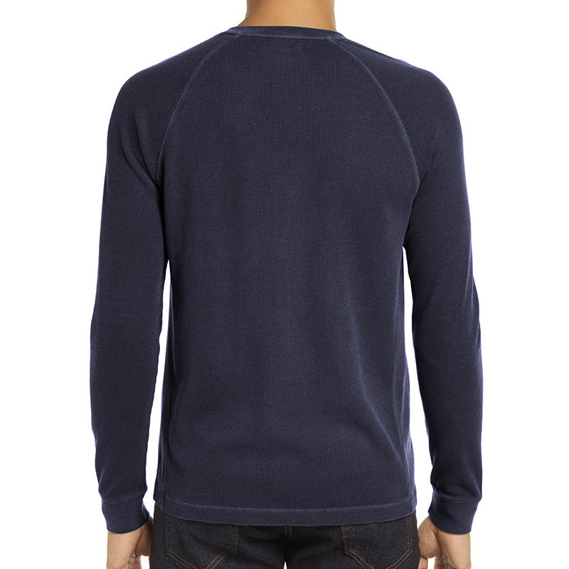 ヘンリーネックTシャツ 長袖 メンズ ロンT Tシャツ カットソー 通気 欧米サイズ 長袖Tシャツ トップス ワッフル生地 インナー 