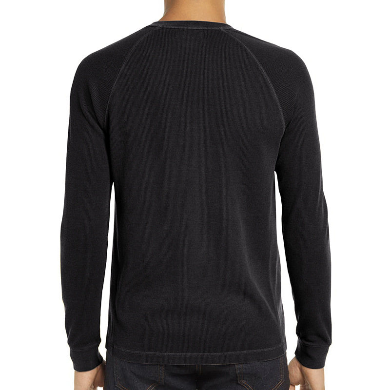ヘンリーネックTシャツ 長袖 メンズ ロンT Tシャツ カットソー 通気 欧米サイズ 長袖Tシャツ トップス ワッフル生地 インナー 