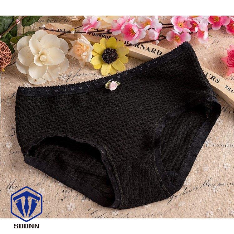 スタンダードショーツ レディース パンツ パンティ フルバックショーツ ローズ付き シンプル 下着 ワッフル インナー 無地 