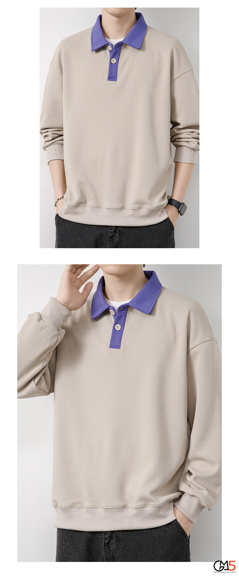 ポロシャツ メンズ 秋服 ロンT 切替 配色 秋物 カジュアル Tシャツ 長袖 大きいサイズ トップス スポーツ 