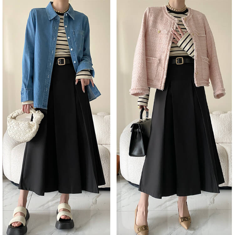 Ｔシャツ レディース 長袖 韓国 トップス ボーダー ロンＴ シンプル 定番 クルーネック バイワッフル フィット 柄 おしゃれ 