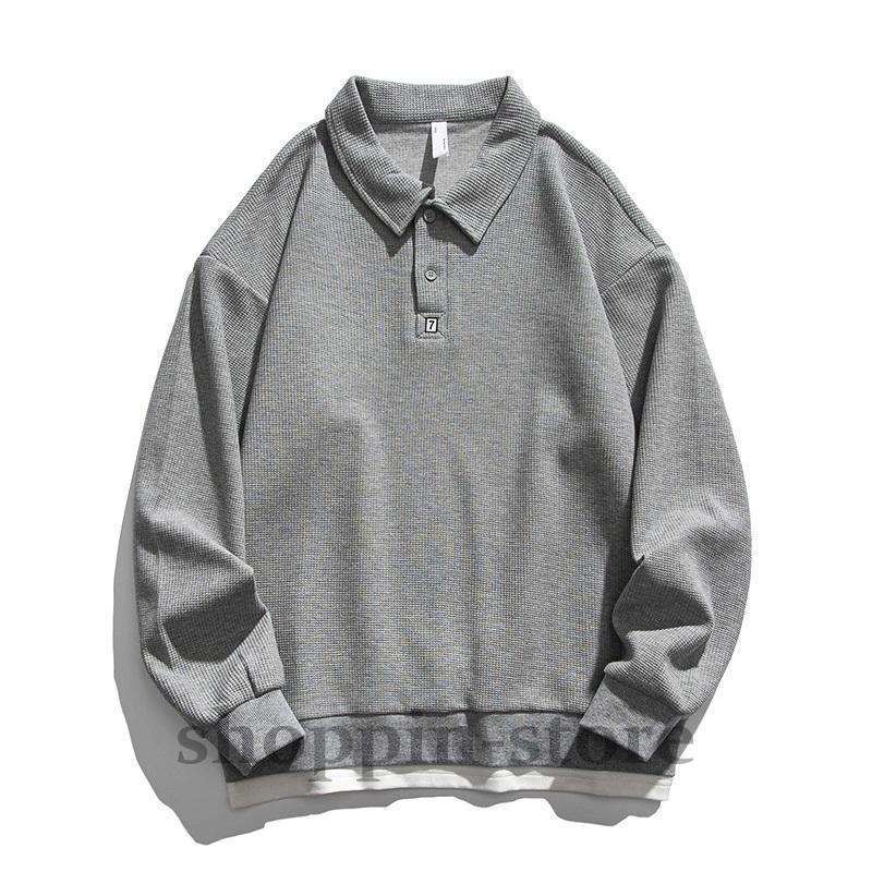 スウェット メンズ 無地 重ね着風 おしゃれ フェイクレイヤード トップス ビッグシルエット スポーツ オーバーサイズ ストリート カジュアル 